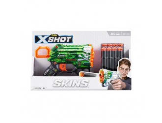 Blaster X-Shot Skins Menace Gun cu 8 cartuse, Camo