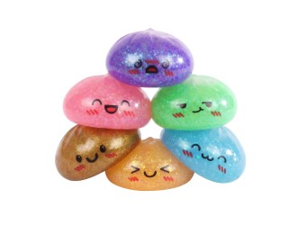 Jucarie antistres Kawaii Fidget Dumpling cu slime si sclipici, 8,5 cm, culoare aleatorie