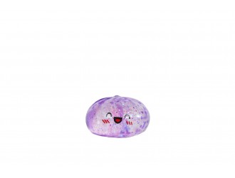 Jucarie antistres Kawaii Fidget Dumpling, mov cu sclipici, 5.8 cm