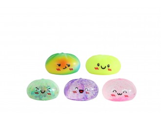 Jucarie antistres Kawaii Fidget Dumpling, roz cu sclipici, 5.8 cm