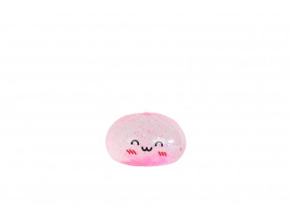 Jucarie antistres Kawaii Fidget Dumpling, roz cu sclipici, 5.8 cm