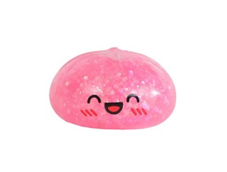 Jucarie antistres Kawaii Fidget Dumpling cu slime si sclipici, 5,8 cm, cosulet 6,5 cm, Roz