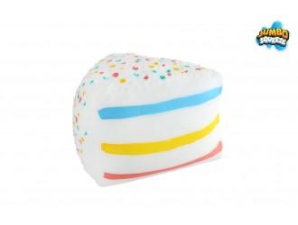 Jucarie antistres Jumbo Squeeze felie de tort, 12x12x12.5 cm, Jumbo Cake Squeezy