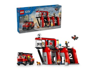 LEGO City Statie si camion de pompieri, set de constructie