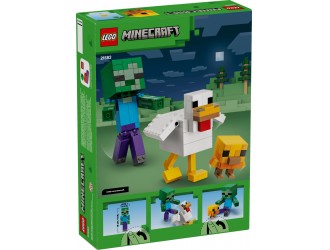 Set de constructie LEGO Minecraft Jocheu de gaini 21582, 344 piese