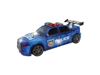 Masina de politie albastra JSTOYS JS124H, 1:16, cu frictiune, portbagaj care se deschide, lumini si sunete