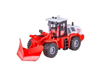 Tractor buldozer de jucarie rosu JSTOYS JS129A-3, 1:16, cu frictiune, lumini si sunete
