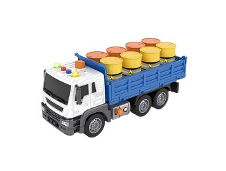 Camion de jucarie pentru transport cisterne de petrol JSTOYS JS118B, 1:16, cu frictiune, buton de presiune, lumini si sunete