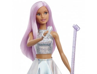 Papusa Barbie Pop Star You Can Be Anything cu microfon si stativ
