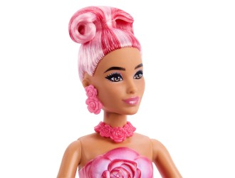 Papusa Barbie Petal Pop Red Rose, parfumata, rochie trandafir, iepuras si accesorii surpriza