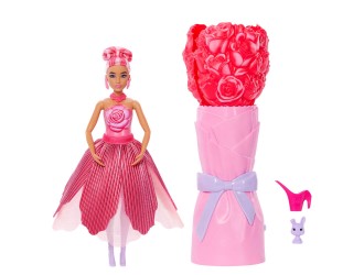 Papusa Barbie Petal Pop Red Rose, parfumata, rochie trandafir, iepuras si accesorii surpriza