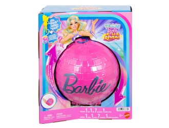 Papusa Barbie Team Barbie Roll & Reveal Pop Star, 8 surprize si accesorii
