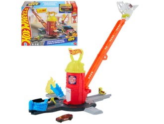 Set pista Hot Wheels City Super Fire Station Rescue cu masinuta