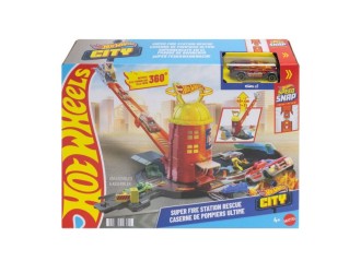 Set pista Hot Wheels City Super Fire Station Rescue cu masinuta