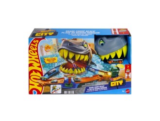 Set pista Hot Wheels City Shark Chomp Beach cu masinuta