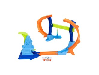 Set pista Hot Wheels Corkscrew Jump Champion cu masinuta