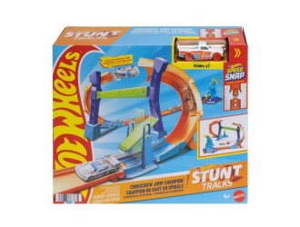 Set pista Hot Wheels Corkscrew Jump Champion cu masinuta