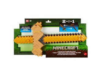 Трансформируемый меч в золотую кирку Minecraft Mattel, пластиковая игрушка 2 в 1