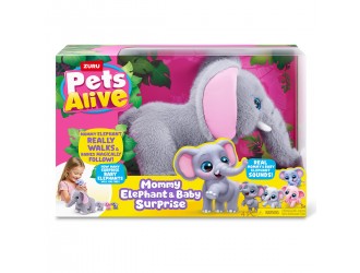 Set de joaca interactiv Pets Alive Mama Elefant cu surpriza S1