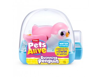 Jucarie interactiva pentru baie Pets Alive Pinguin roz S1
