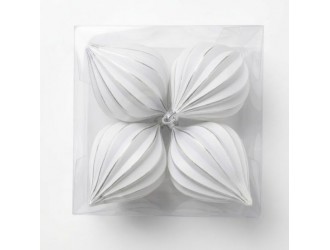 Set Globuri 4 buc. 10 x 7.5 x 7.5 cm alb