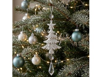 Decoratiune Brad 1 buc. 20 cm alb