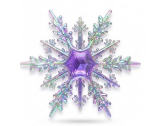 Decoratiune Fulg 10 cm alb holografic