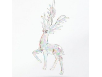 Decoratiune Cerb 1 buc, 6 x 2.5 x 14 cm, transparent