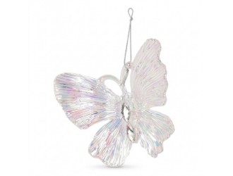 Decoratiune Fluture 1 buc. 10 x 9 cm, alb holografic